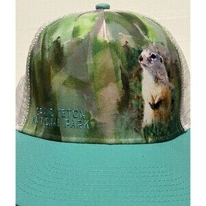 Grand Teton National Park Cap Snapback Trucker Hat Mesh Mens Outdoors Squirrel